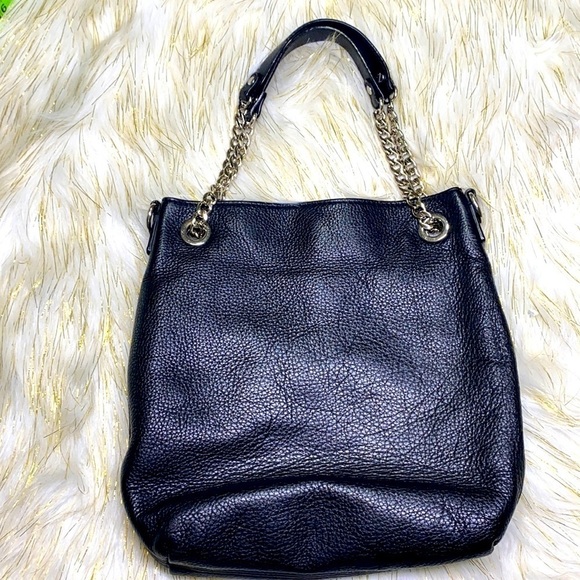 Michael Kors - Pebbled Black Chain  Leather Bag - Picture 1 of 10